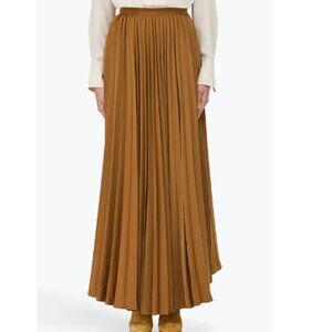 Kenzo Paris Long Pleated Skirt in Brown (Tobacco/Bronze)